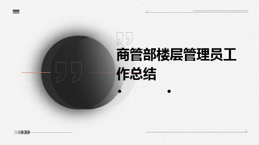 商管部楼层管理员工作总结PPT