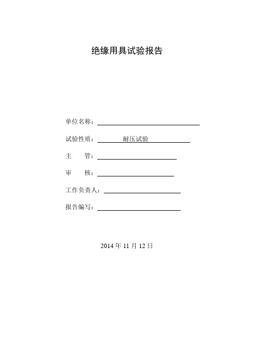 10KV电力安全工器具试验报告
