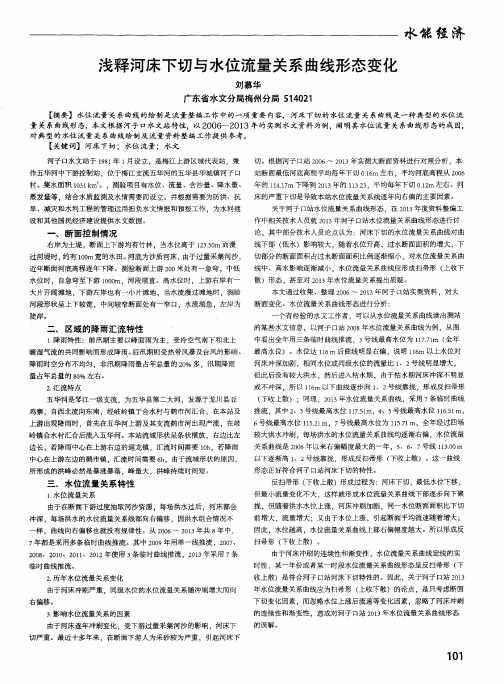 浅释河床下切与水位流量关系曲线形态变化