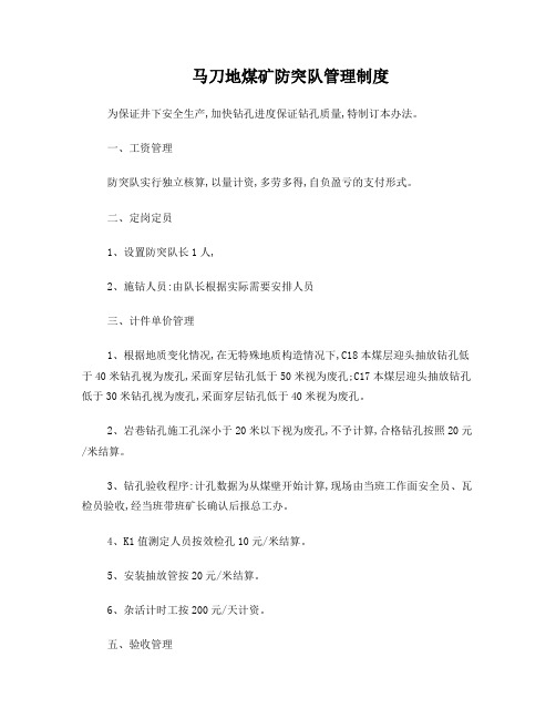 防突队管理办法实施细则