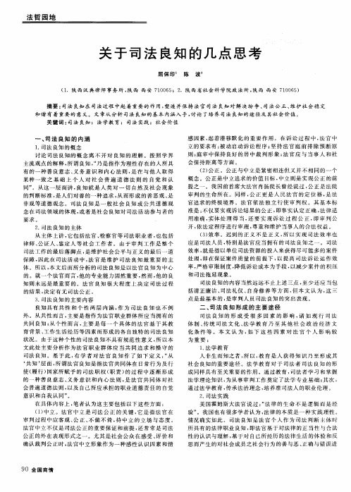 关于司法良知的几点思考