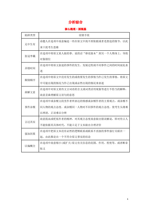 2018年高考语文一轮复习核心梳理固根基2.1.5分析综合新人教版