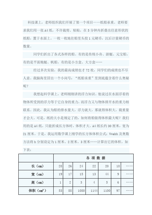 纸船承重