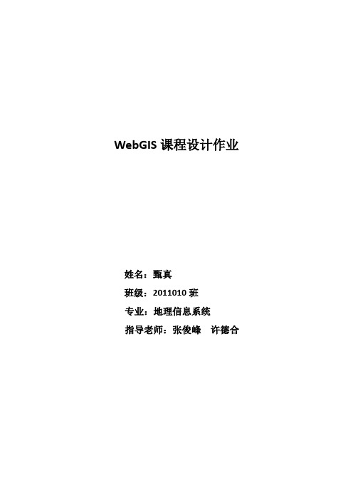 WebGIS作业