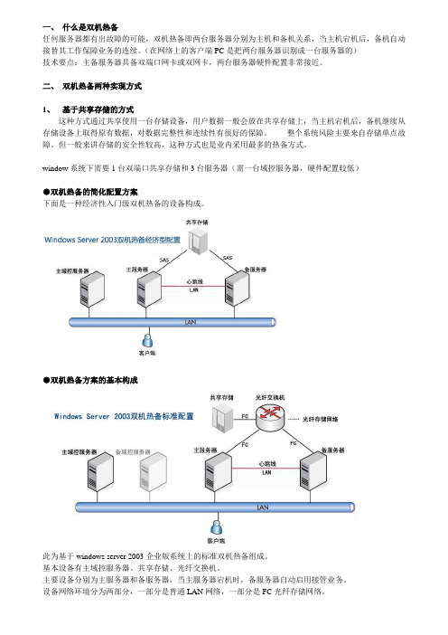 双机热备系统简介