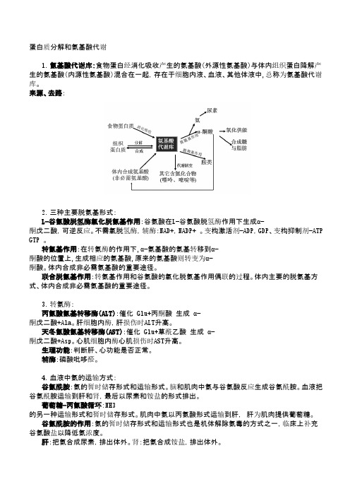 生物化学-知识点_5氨基酸代谢整理