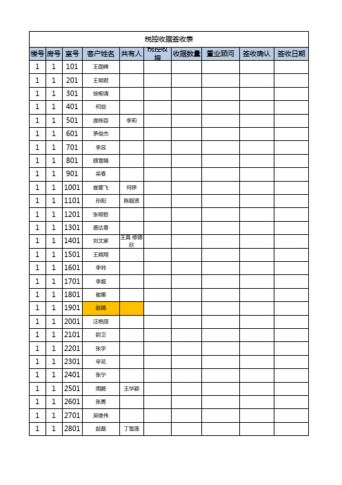 收据签收表