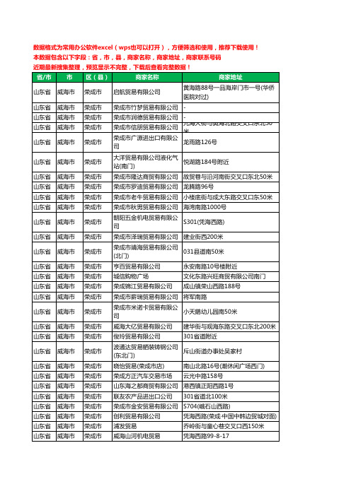 2020新版山东省威海市荣成市商贸有限公司工商企业公司商家名录名单黄页联系电话号码地址大全128家