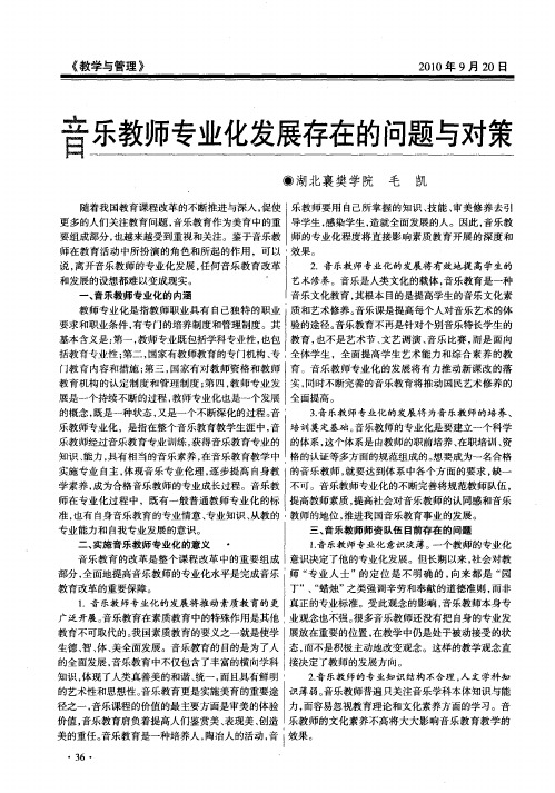 音乐教师专业化发展存在的问题与对策