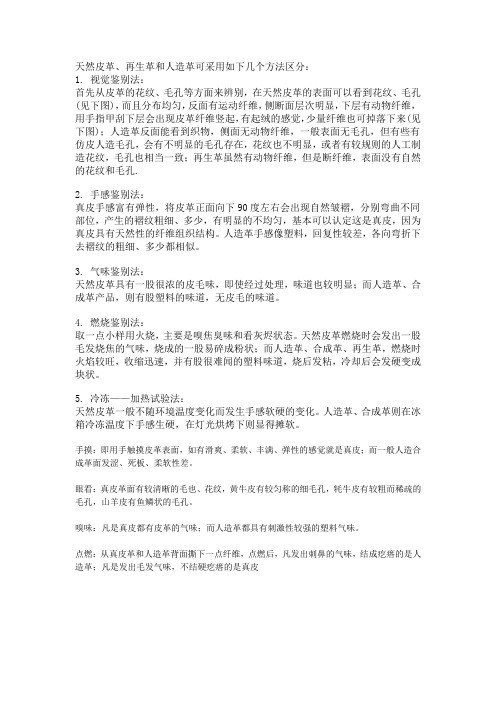 天然皮革辨别方法