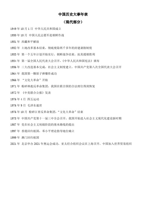 〖2021年整理〗《中国历史大事年表》优秀教案