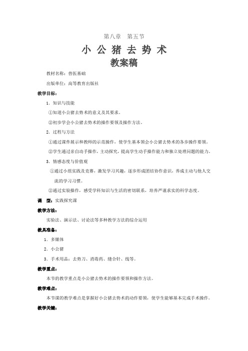 小公猪去势术教案