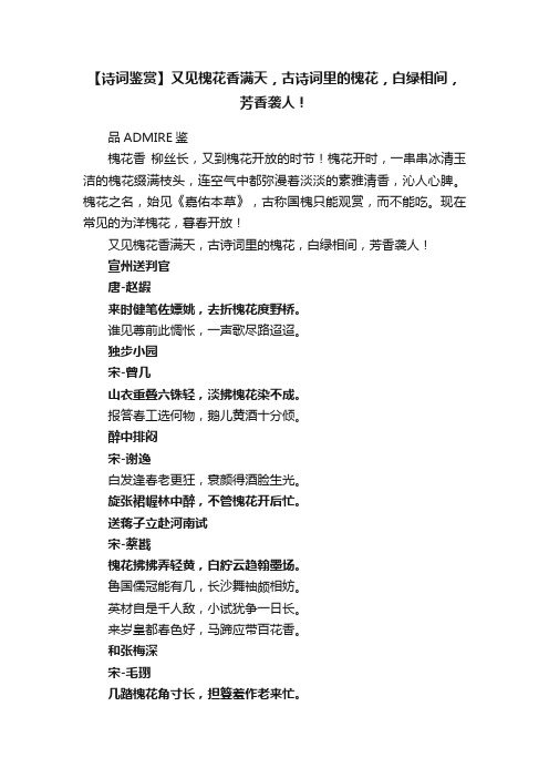 【诗词鉴赏】又见槐花香满天，古诗词里的槐花，白绿相间，芳香袭人！