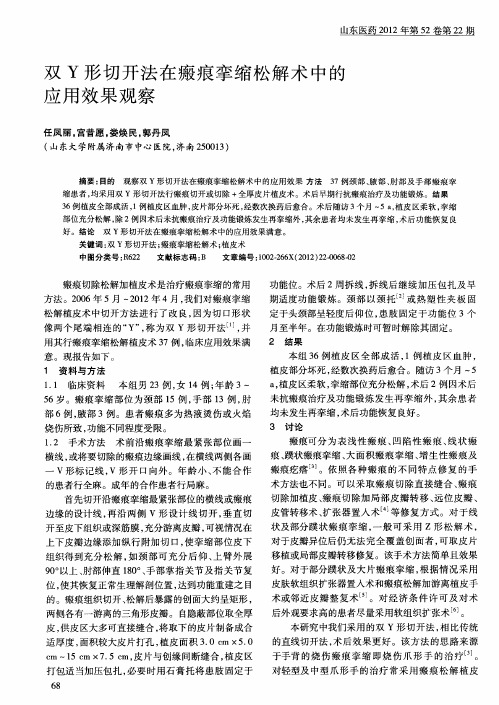 双Y形切开法在瘢痕挛缩松解术中的应用效果观察