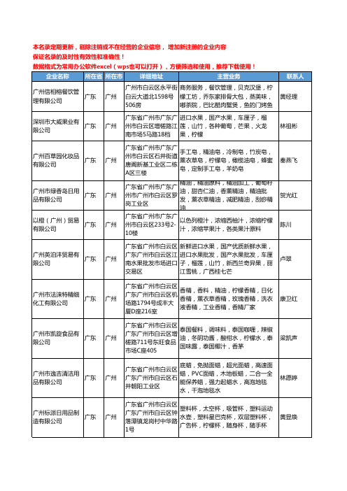 2020新版广东省广州柠檬工商企业公司名录名单黄页大全163家