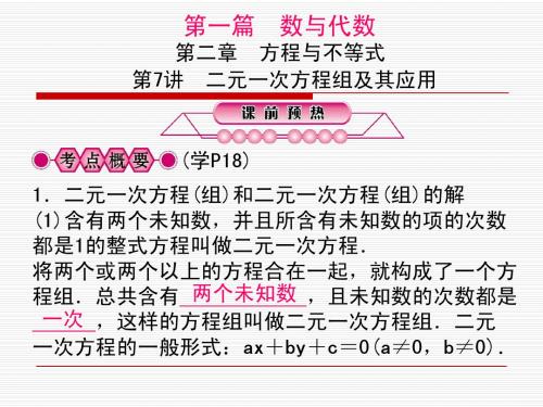 二元一次方程组及其应用