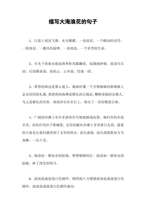描写大海浪花的句子