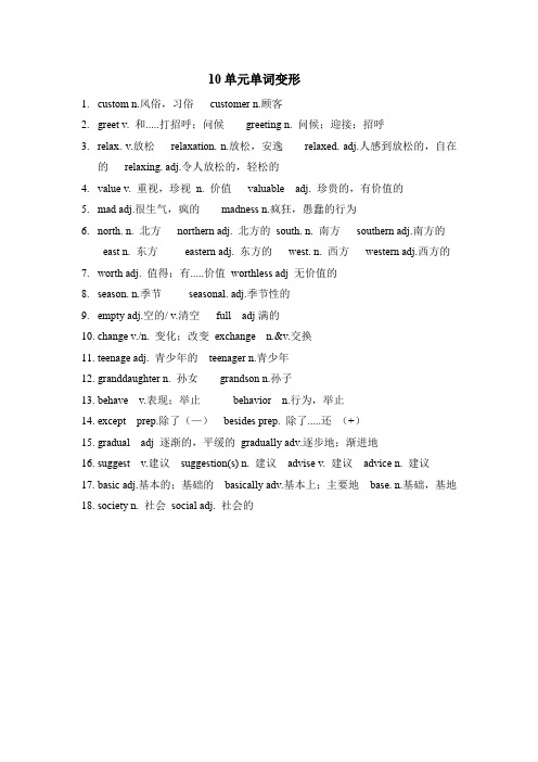 初中英语10-12单元单词变形+记背单 (1)