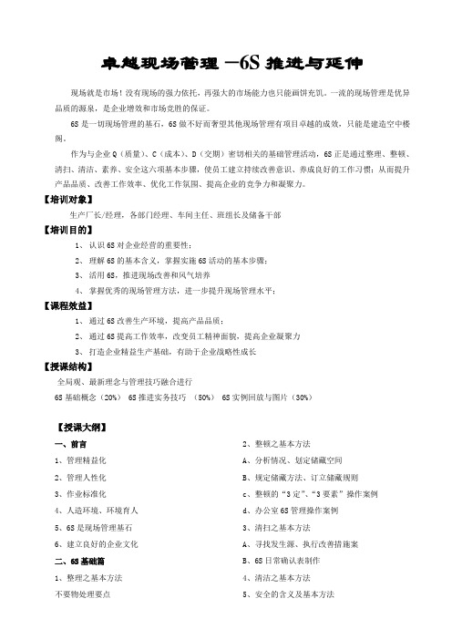 《卓越现场管理—6S推进与延伸》