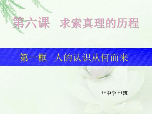 人的认识从何而来 经典课件