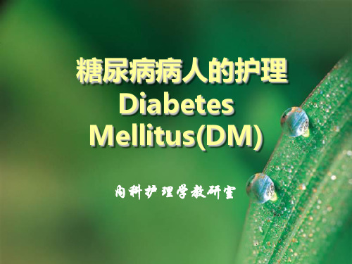 【医学PPT课件】糖尿病病人的护理