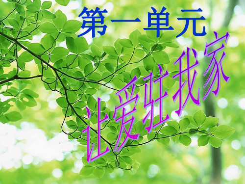 八年级政治 第一单元 让爱驻我家 第1课 相亲相爱一家人 第1框 家,温馨的港湾 