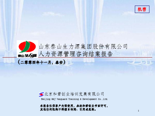 山东某集团人力资源管理咨询结案报告(ppt 19页)