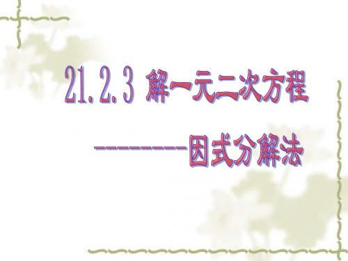 21.2.4《因式分解法》课件(共35张PPT)