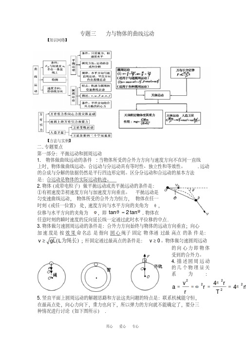 高考物理专题三力与物体的曲线运动课件新人教版