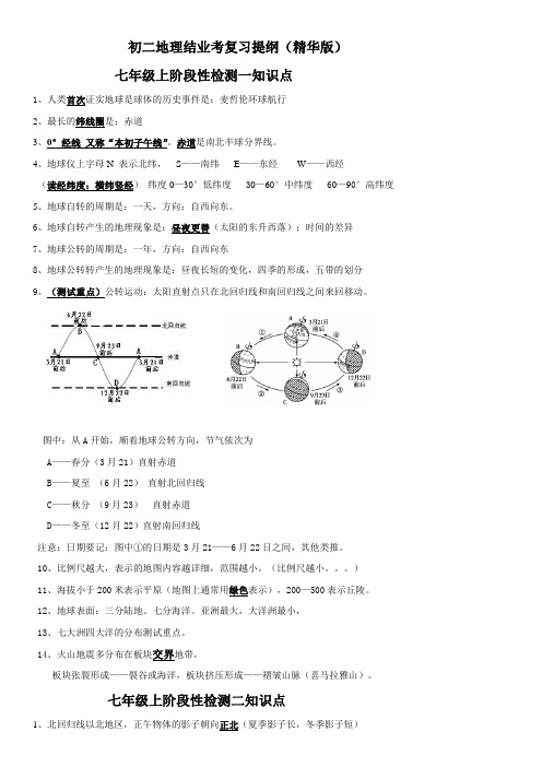 初二地理结业考提纲精华版(1)