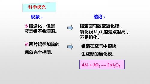 人教版高中化学必修一课件：3.1金属的化学性质1(共12张PPT)