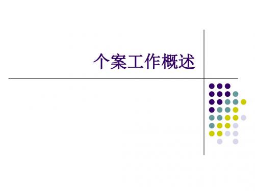 个案工作概述(中职)