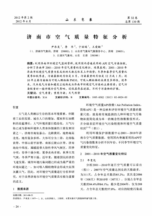 济南市空气质量特征分析