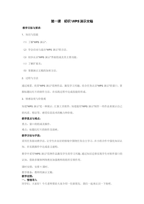 第1课  初识WPS演示文稿