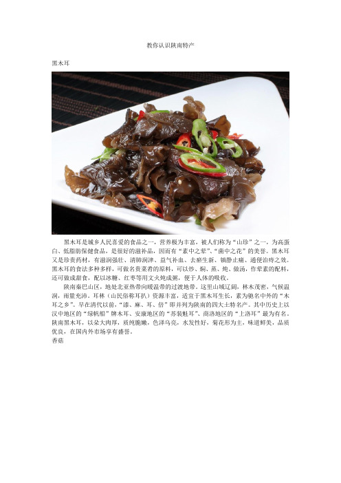 教你认识陕南特产