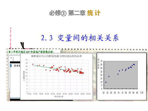 高中数学必修三：《变量之间的相关关系》优质课件