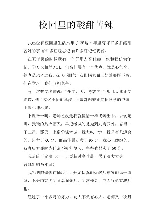 校园里的酸甜苦辣