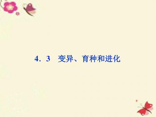 (通用版)2016高考生物二轮复习 第二部分 高分提能策略 二 教材依纲回扣(4.3)变异、育种和进化课件