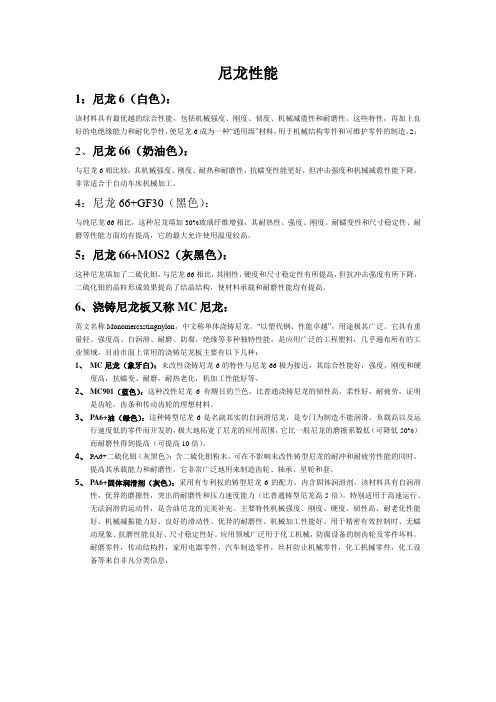 尼龙性能