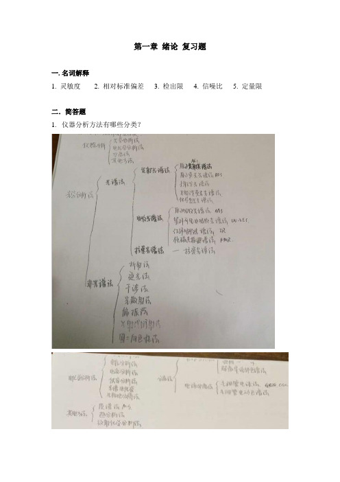 现代仪器分析复习题不完全整理中国海洋大学