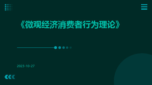 微观经济消费者行为理论