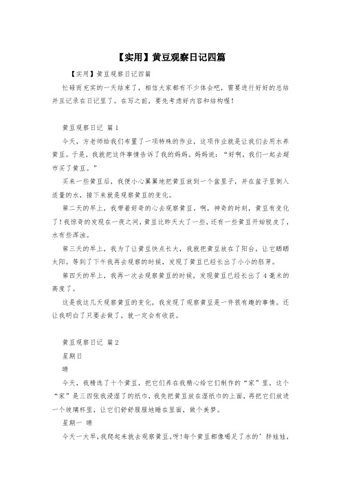 【实用】黄豆观察日记四篇