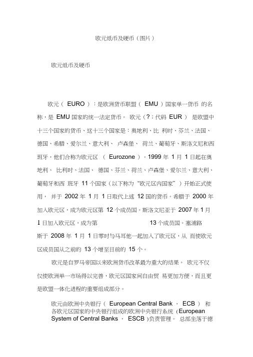 欧元纸币及硬币(图片)