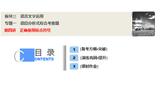 板块三  专题一  第四讲 正确使用标点符号