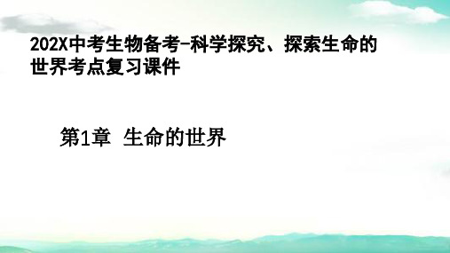 北师大版生物中考生物备考-科学探究、探索生命的世界考点复习课件