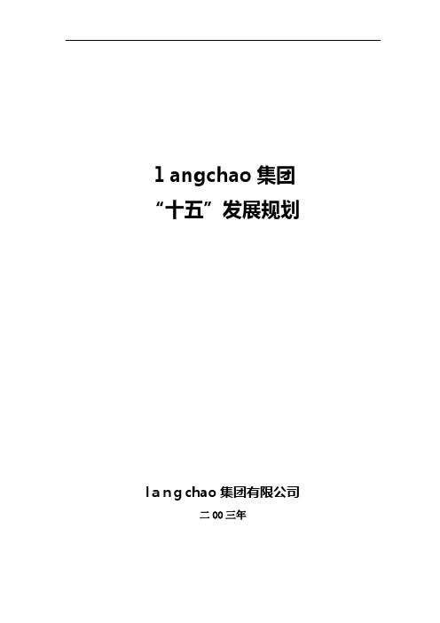 某集团“十五”发展规划(1)