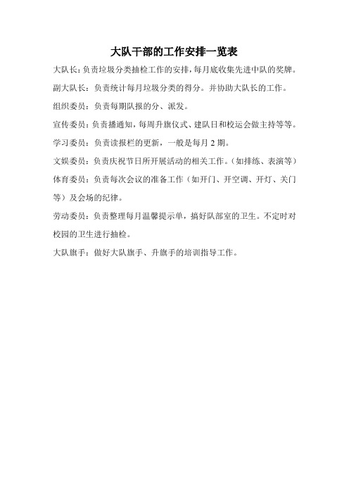 大队干部的工作职责