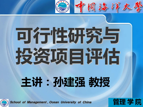 可行性研究与投资项目评估PPT课件
