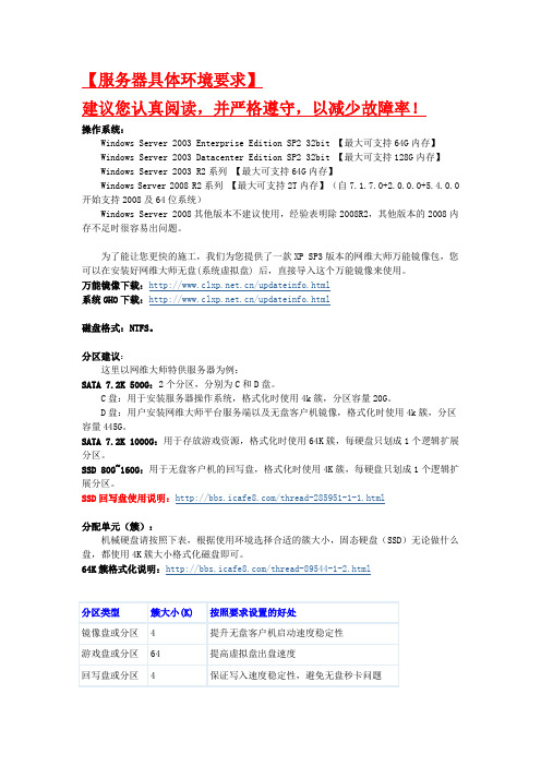 服务器具体环境要求