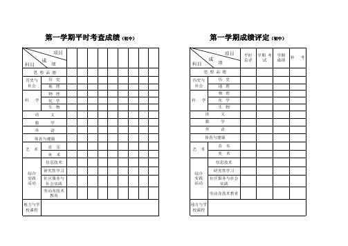 初高中学生学籍卡片